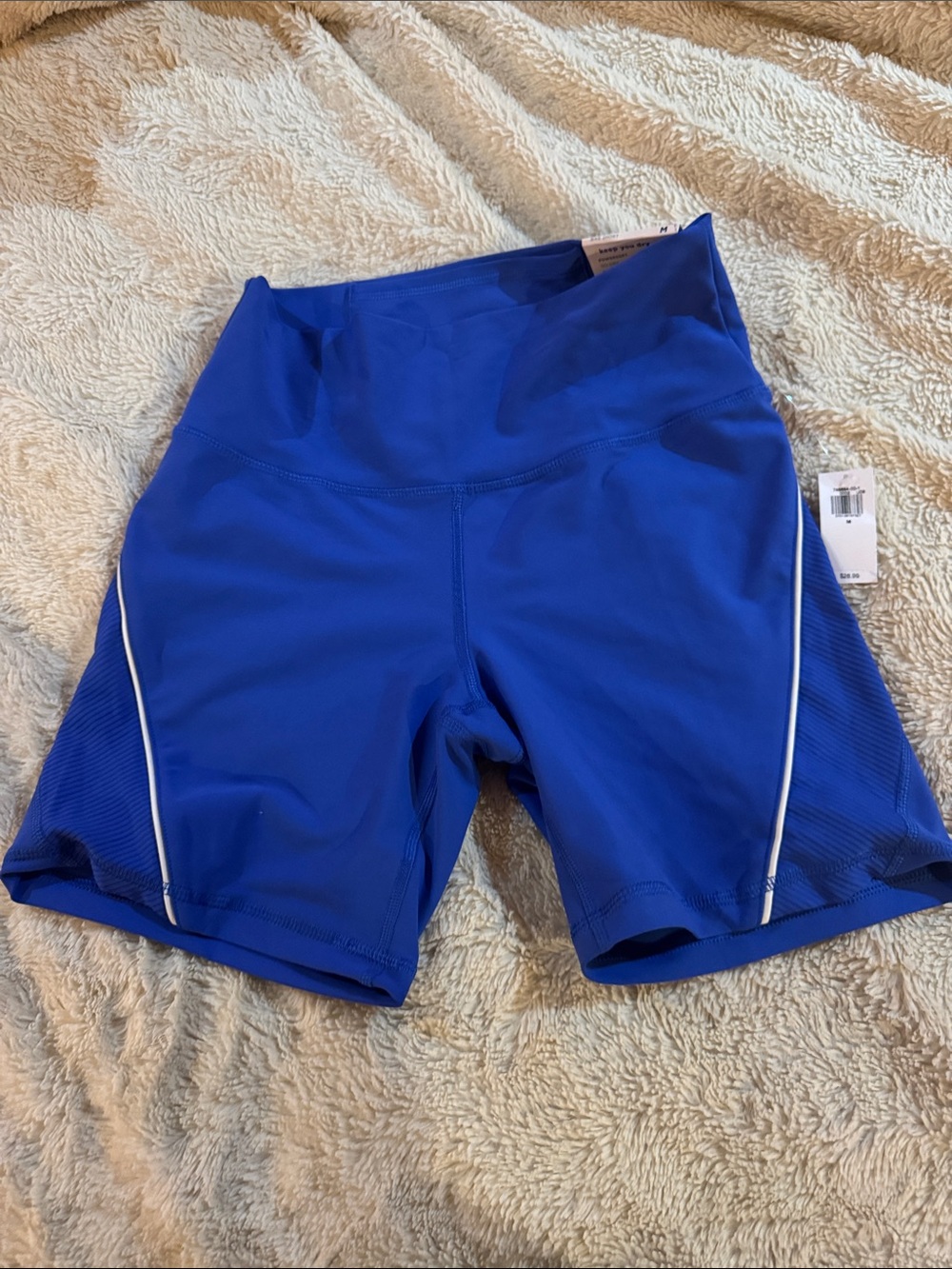 Old Navy Cobalt Blue Women's Athletic Bike Shorts with White Piping